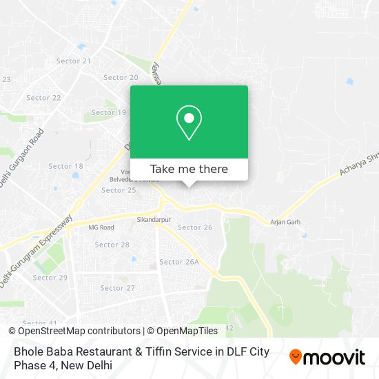 Bhole Baba Restaurant & Tiffin Service in DLF City Phase 4 map