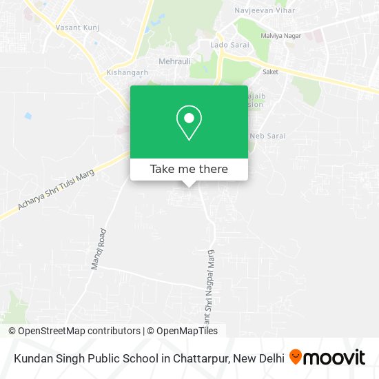 Kundan Singh Public School in Chattarpur map