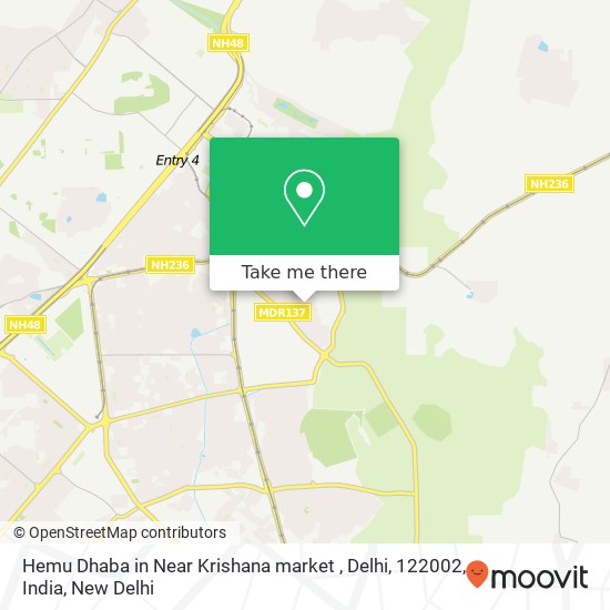 Hemu Dhaba in Near Krishana market , Delhi, 122002, India map