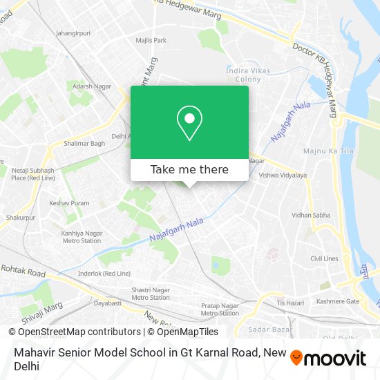 Mahavir Senior Model School in Gt Karnal Road map