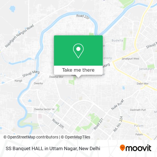 SS Banquet HALL in Uttam Nagar map