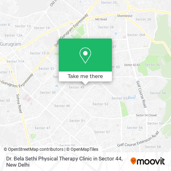 Dr. Bela Sethi Physical Therapy Clinic in Sector 44 map