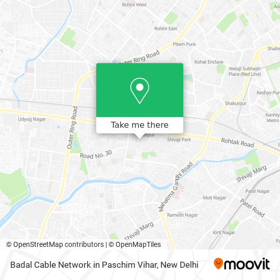 Badal Cable Network in Paschim Vihar map