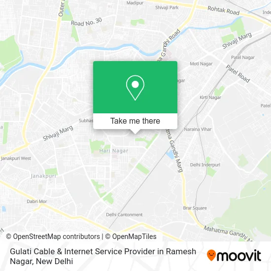 Gulati Cable & Internet Service Provider in Ramesh Nagar map