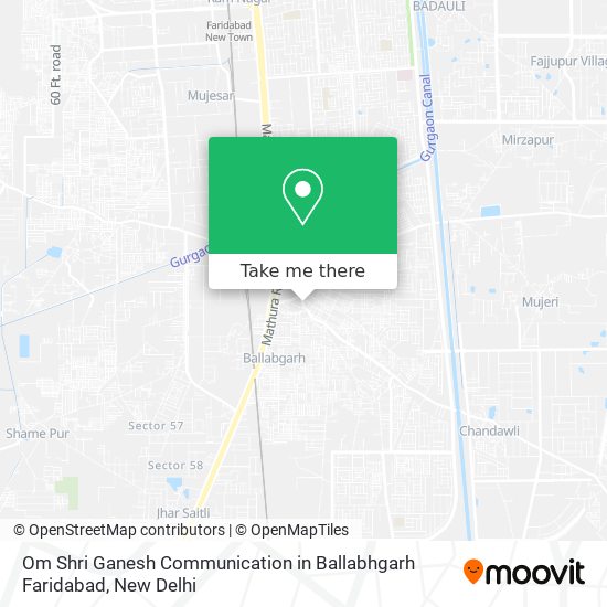 Om Shri Ganesh Communication in Ballabhgarh Faridabad map
