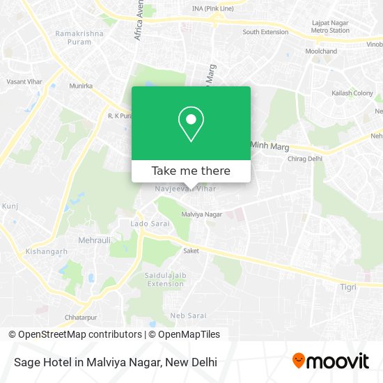 Sage Hotel in Malviya Nagar map