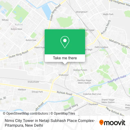 Nims City Tower in Netaji Subhash Place Complex-Pitampura map