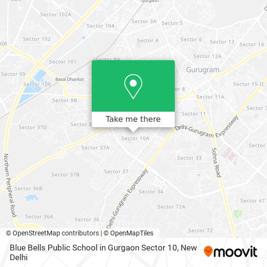 Blue Bells Public School in Gurgaon Sector 10 map