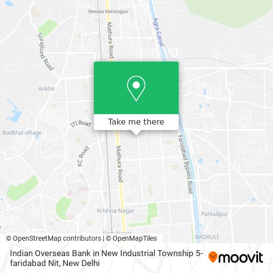 Indian Overseas Bank in New Industrial Township 5-faridabad Nit map