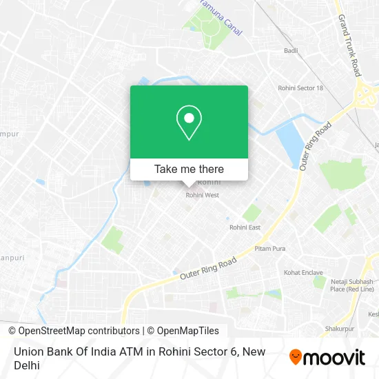 Union Bank Of India ATM in Rohini Sector 6 map