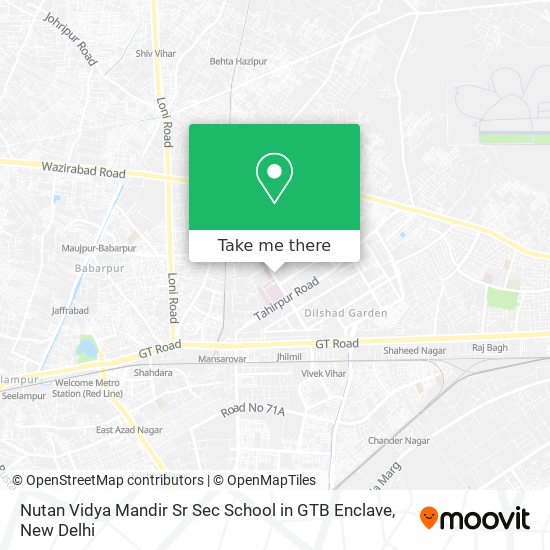 Nutan Vidya Mandir Sr Sec School in GTB Enclave map