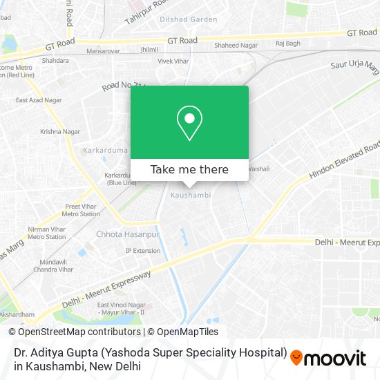 Dr. Aditya Gupta (Yashoda Super Speciality Hospital) in Kaushambi map
