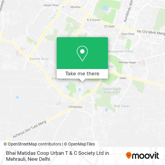 Bhai Matidas Coop Urban T & C Society Ltd in Mehrauli map