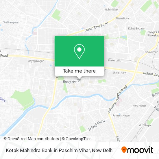 Kotak Mahindra Bank in Paschim Vihar map