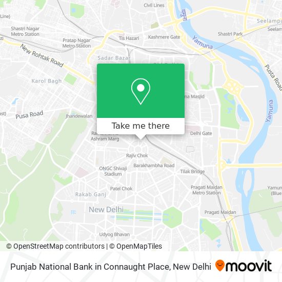Punjab National Bank in Connaught Place map