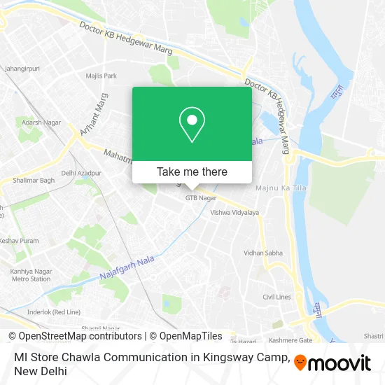 MI Store Chawla Communication in Kingsway Camp map