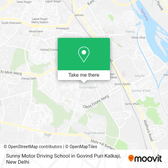 Sunny Motor Driving School in Govind Puri-Kalkaji map