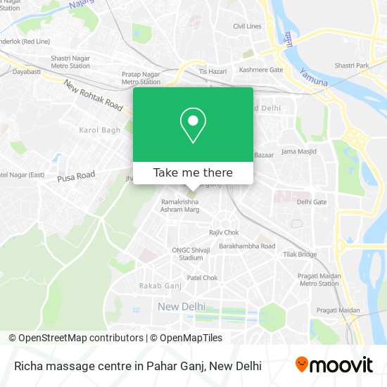 Richa massage centre in Pahar Ganj map