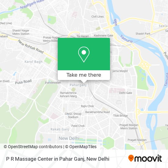 P R Massage Center in Pahar Ganj map