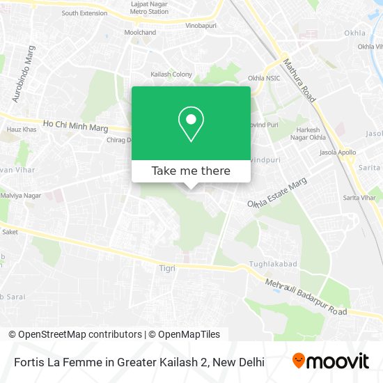 Fortis La Femme in Greater Kailash 2 map