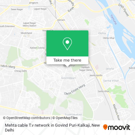 Mehta cable T.v network in Govind Puri-Kalkaji map