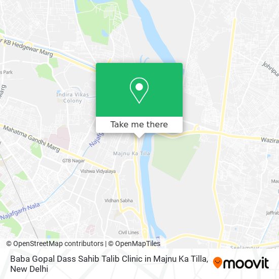 Baba Gopal Dass Sahib Talib Clinic in Majnu Ka Tilla map