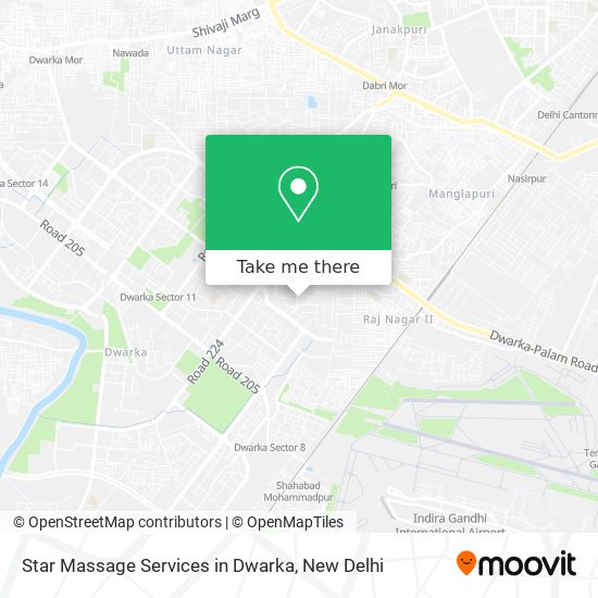 Star Massage Services in Dwarka map