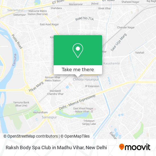 Raksh Body Spa Club in Madhu Vihar map
