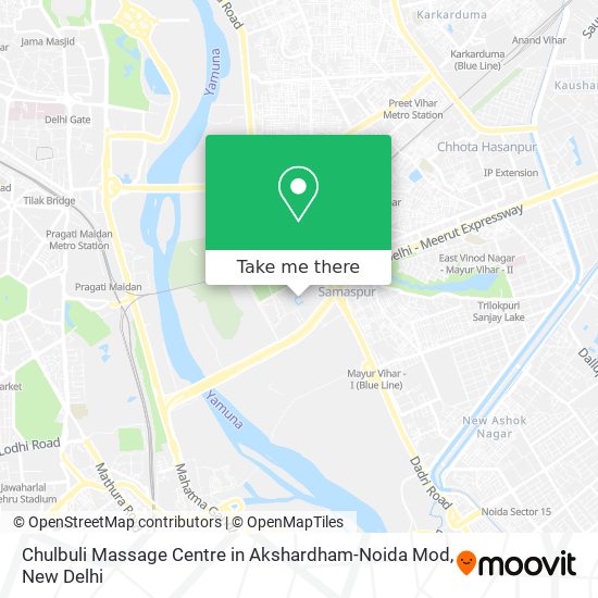 Chulbuli Massage Centre in Akshardham-Noida Mod map