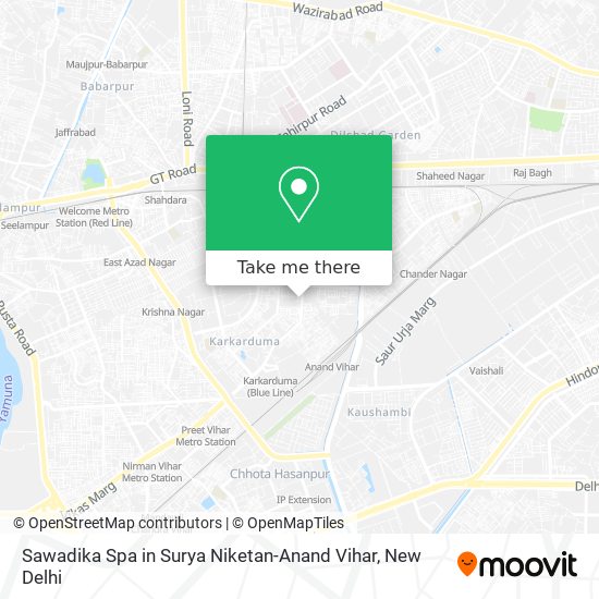 Sawadika Spa in Surya Niketan-Anand Vihar map