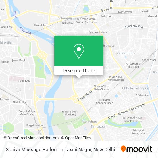 Soniya Massage Parlour in Laxmi Nagar map