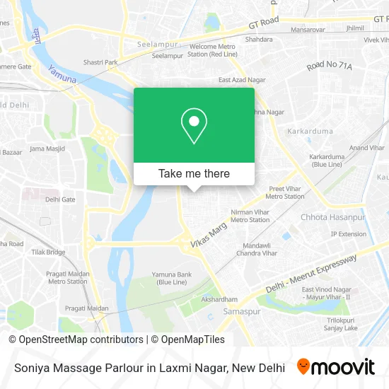 Soniya Massage Parlour in Laxmi Nagar map
