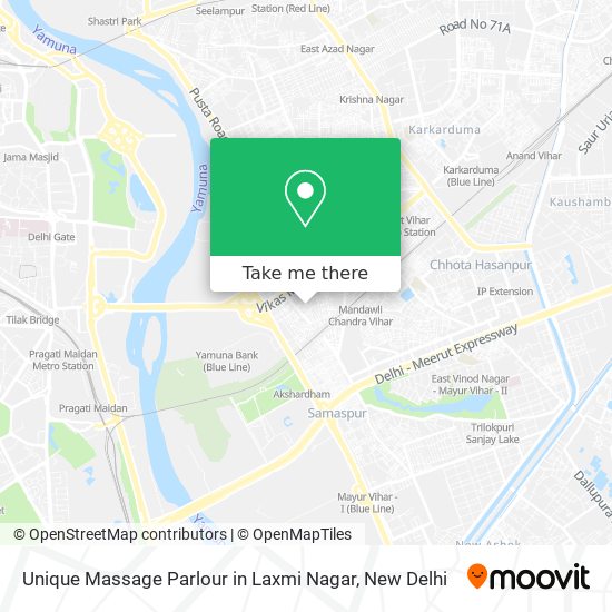 Unique Massage Parlour in Laxmi Nagar map