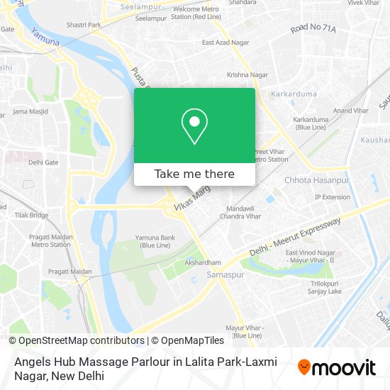 Angels Hub Massage Parlour in Lalita Park-Laxmi Nagar map