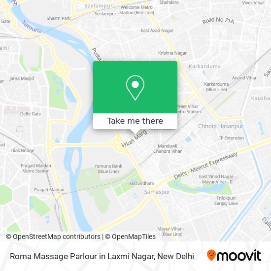 Roma Massage Parlour in Laxmi Nagar map