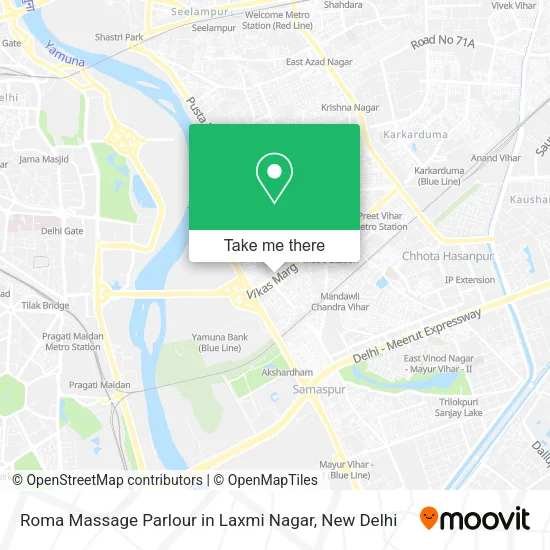 Roma Massage Parlour in Laxmi Nagar map