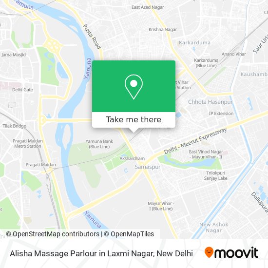 Alisha Massage Parlour in Laxmi Nagar map