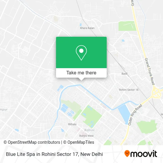 Blue Lite Spa in Rohini Sector 17 map
