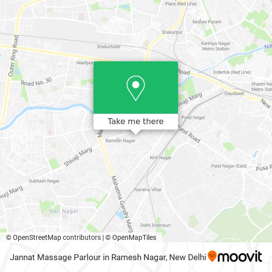 Jannat Massage Parlour in Ramesh Nagar map