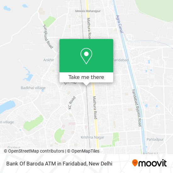 Bank Of Baroda ATM in Faridabad map