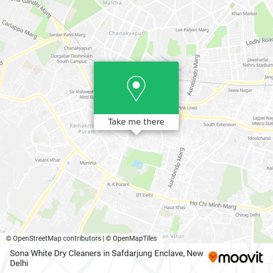 Sona White Dry Cleaners in Safdarjung Enclave map
