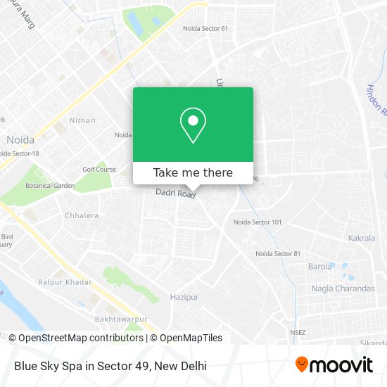 Blue Sky Spa in Sector 49 map