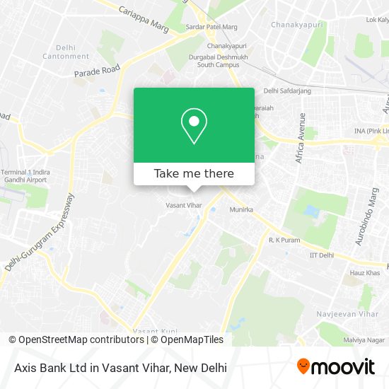 Axis Bank Ltd in Vasant Vihar map