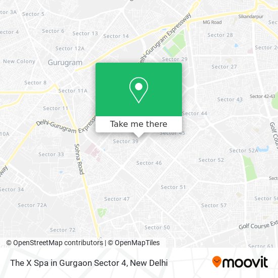 The X Spa in Gurgaon Sector 4 map