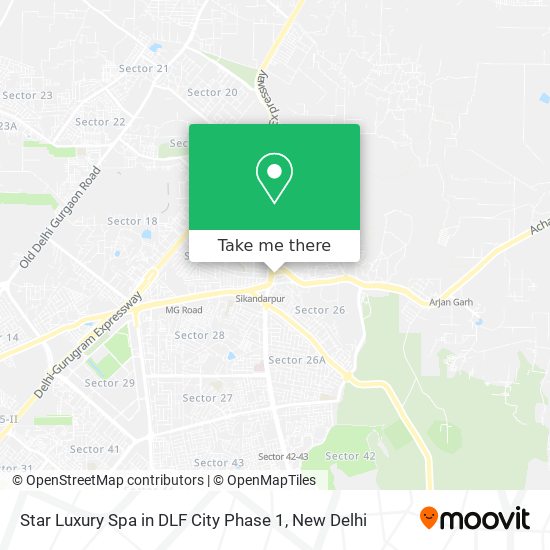 Star Luxury Spa in DLF City Phase 1 map
