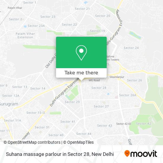 Suhana massage parlour in Sector 28 map