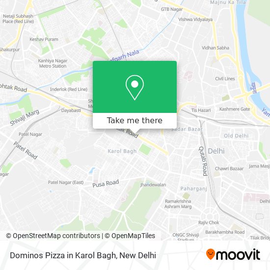 Dominos Pizza in Karol Bagh map