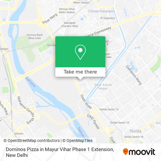 Dominos Pizza in Mayur Vihar Phase 1 Extension map