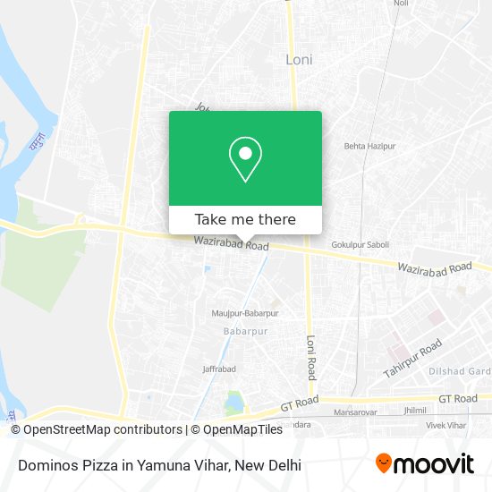 Dominos Pizza in Yamuna Vihar map