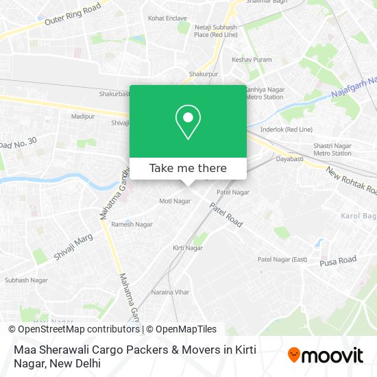 Maa Sherawali Cargo Packers & Movers in Kirti Nagar map